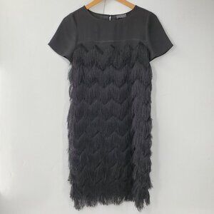 The Limited Womens XS‎ Black Short Sleeve Dress Tassels Great Gatsby Style